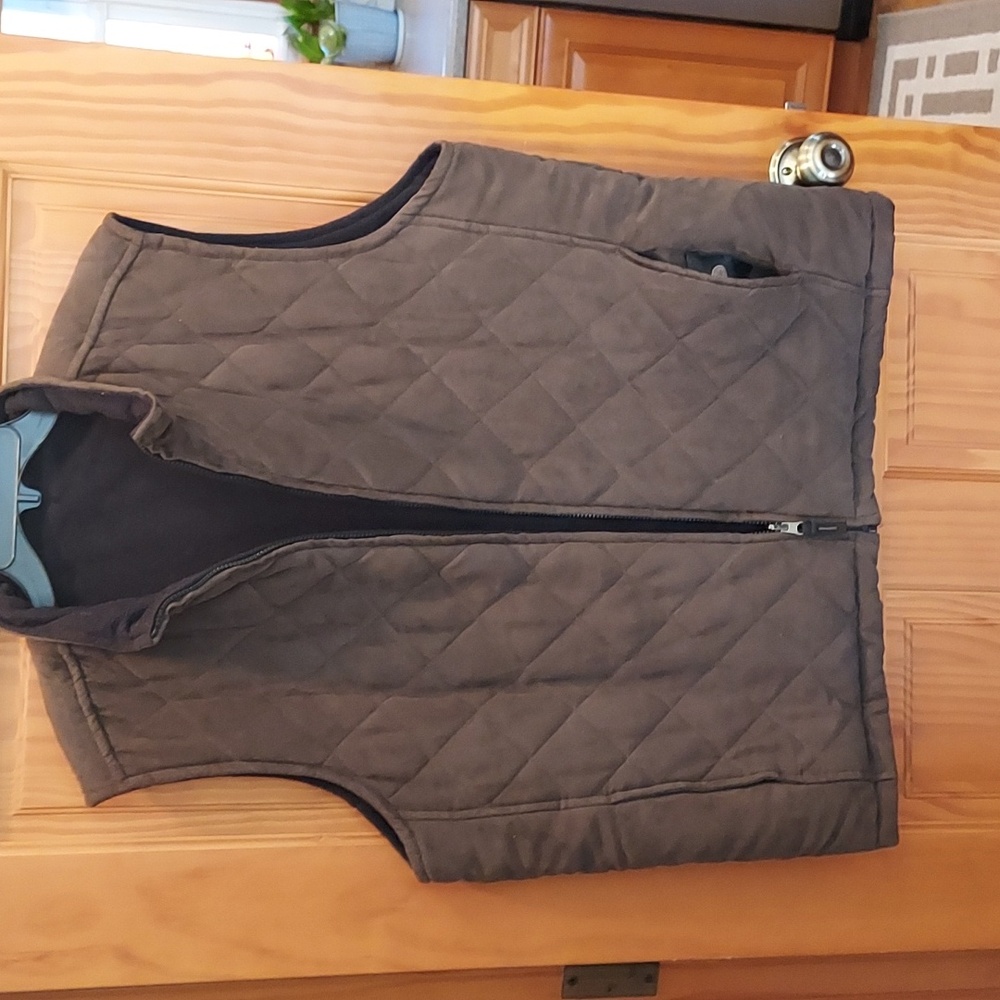 Weatherproof Men's Quilted Vest in Brown/Black Reversable